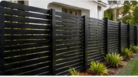 Modern horizontal aluminium slat fence
