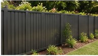Dark steel privacy fencing