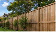Residential timber fence